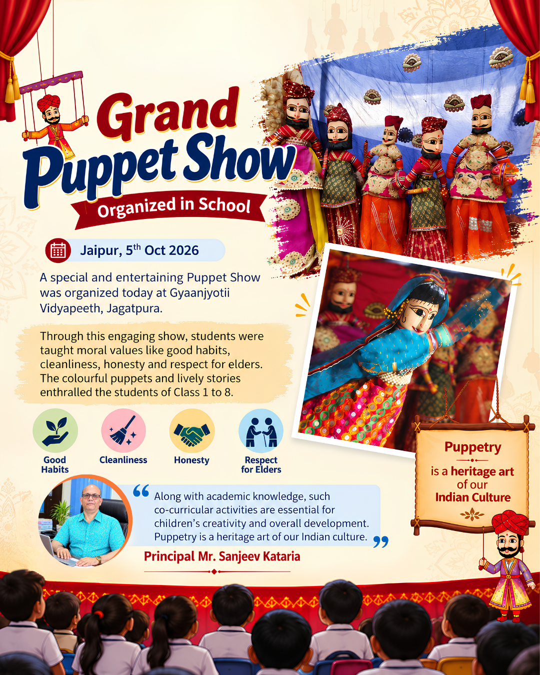 Grand Puppet Show Organized in School